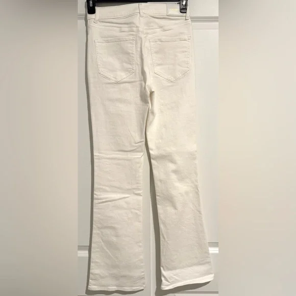 Express White High Rise Bootcut Jeans Size 2R Stretch Denim - Picture 2 of 6